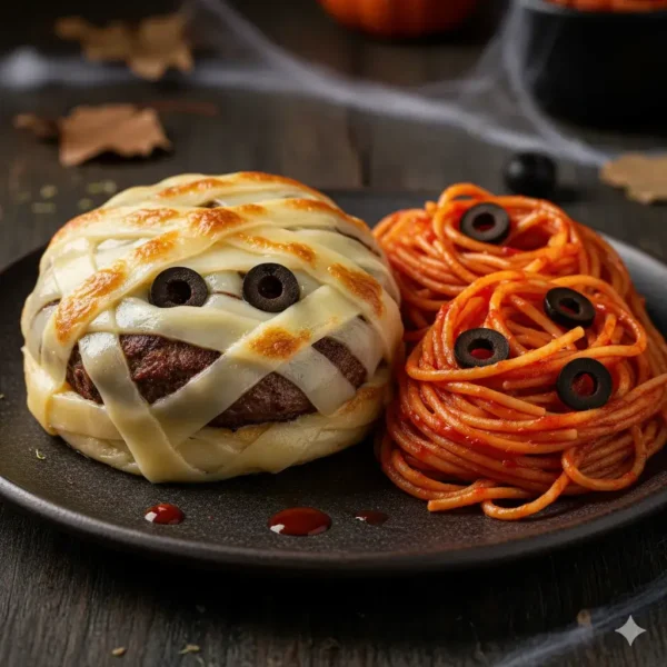 hamburguesa-momia-y-spaguettis-sangrientos